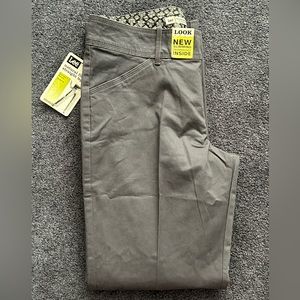 Pants,Lee,14, Natural Fit, Straight Leg, Stretch, Tummy Control, olive green .